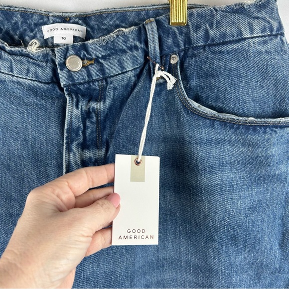 NWT Good American 90s Icon Denim Straight Leg High Rise Size 16 - Picture 8 of 16